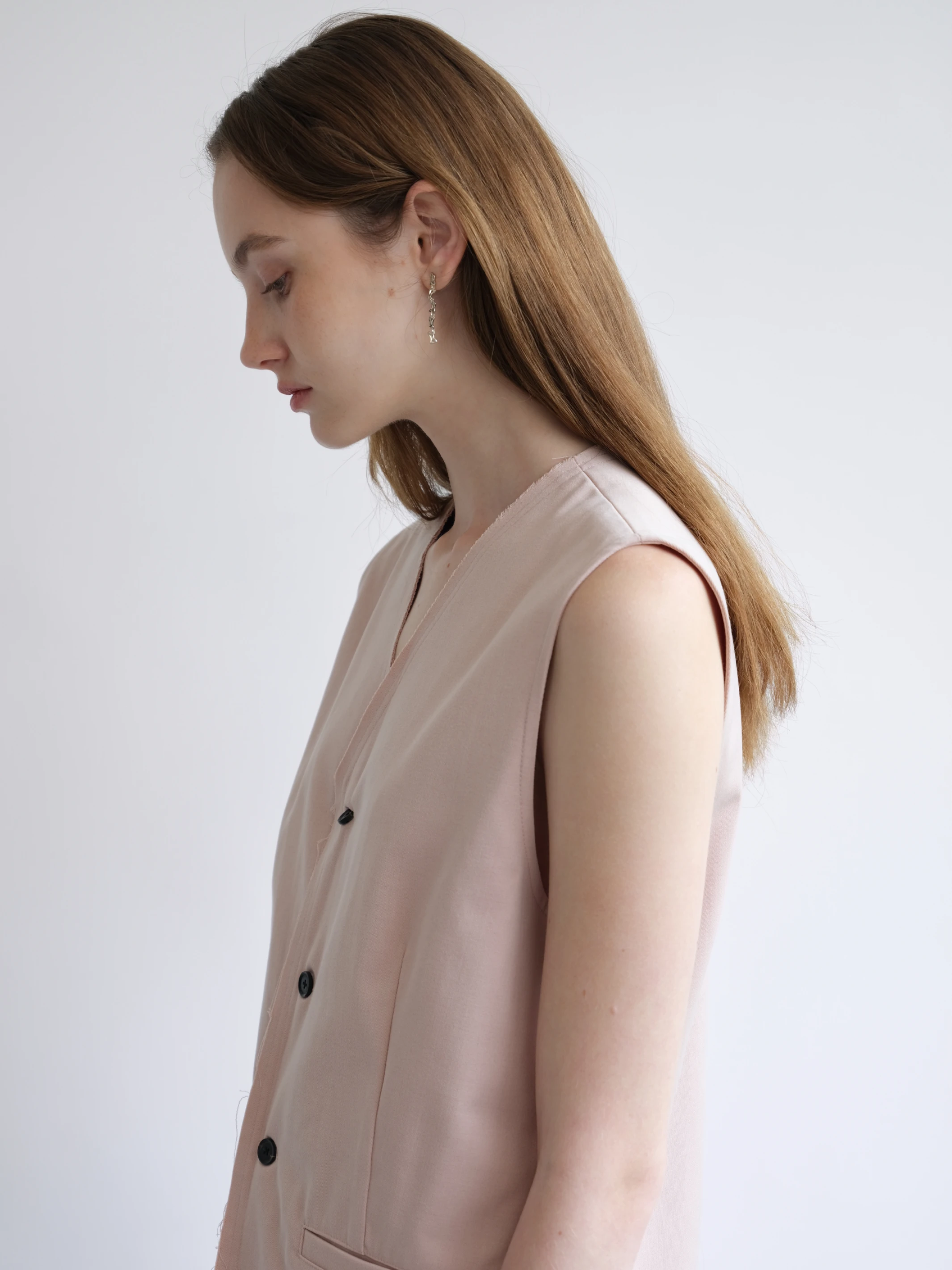 LoamBud Tailored Vest in pink