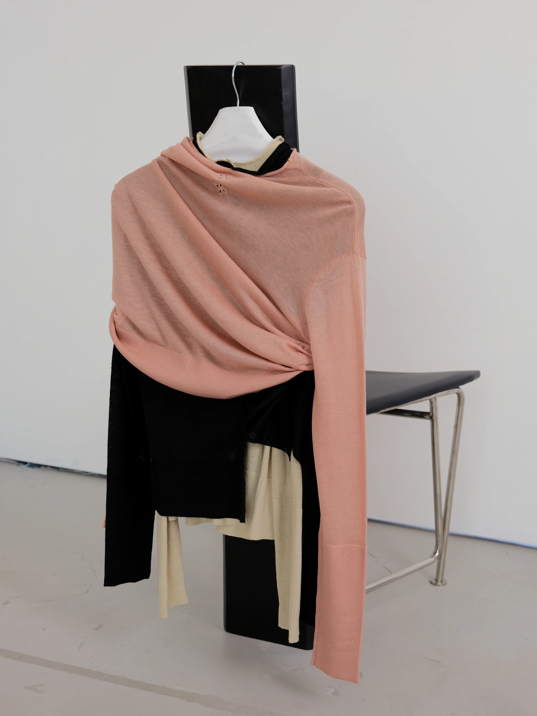RawForm Button-Front Embroidered Knit in pink