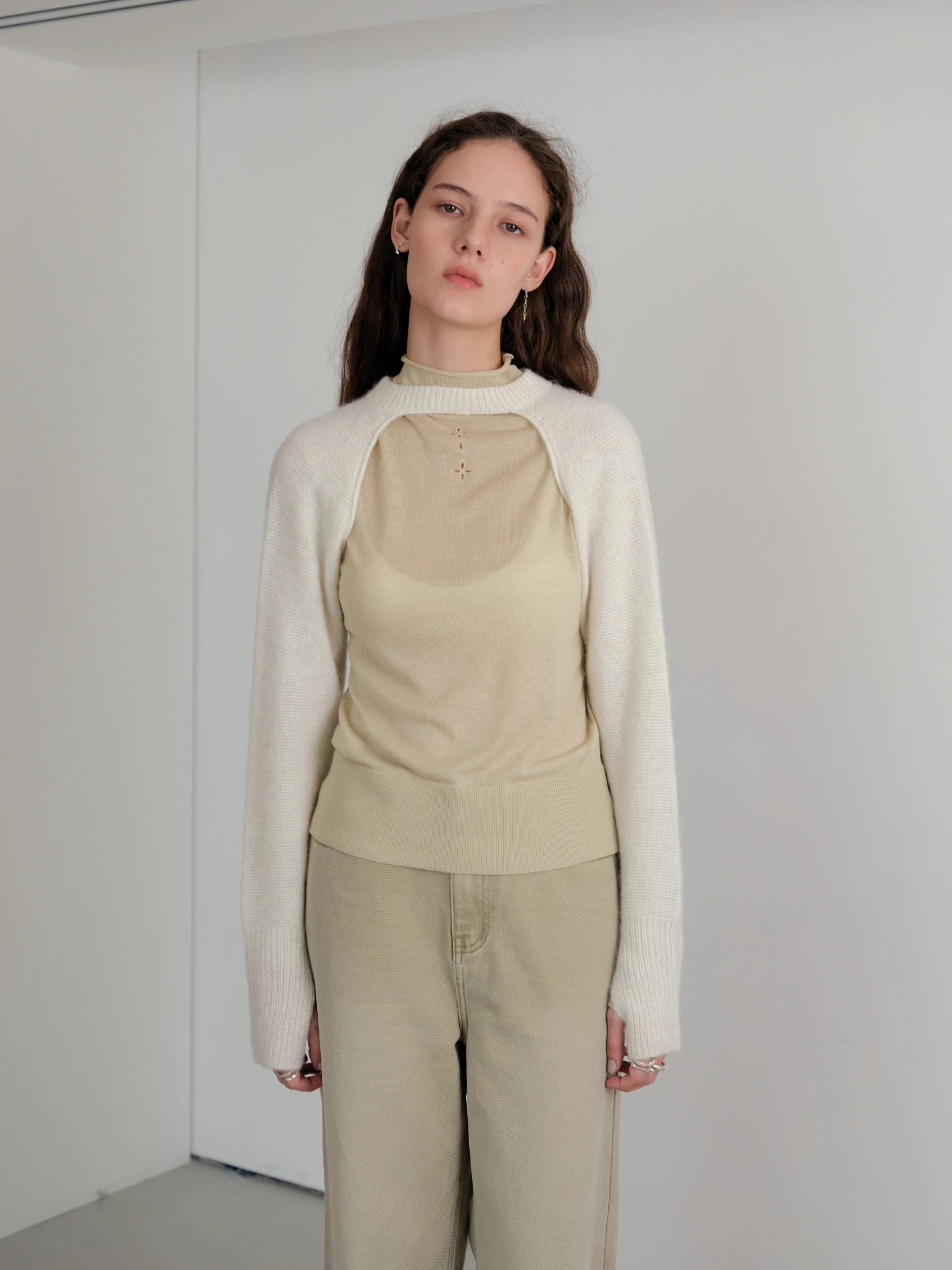 RawForm Wool-Blend Sleeves in white
