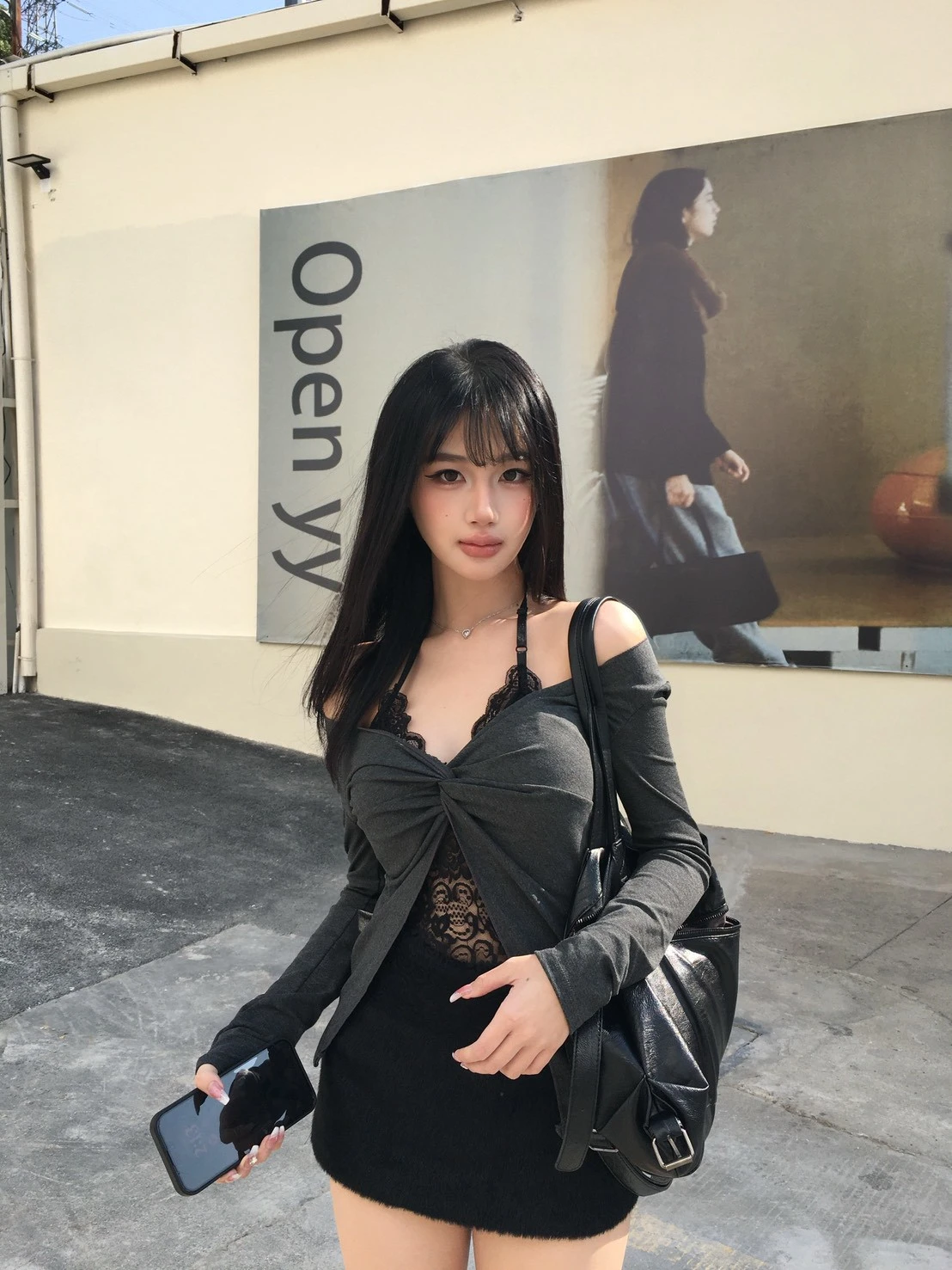 (Krystal團購)毛毛包臀短裙_黑