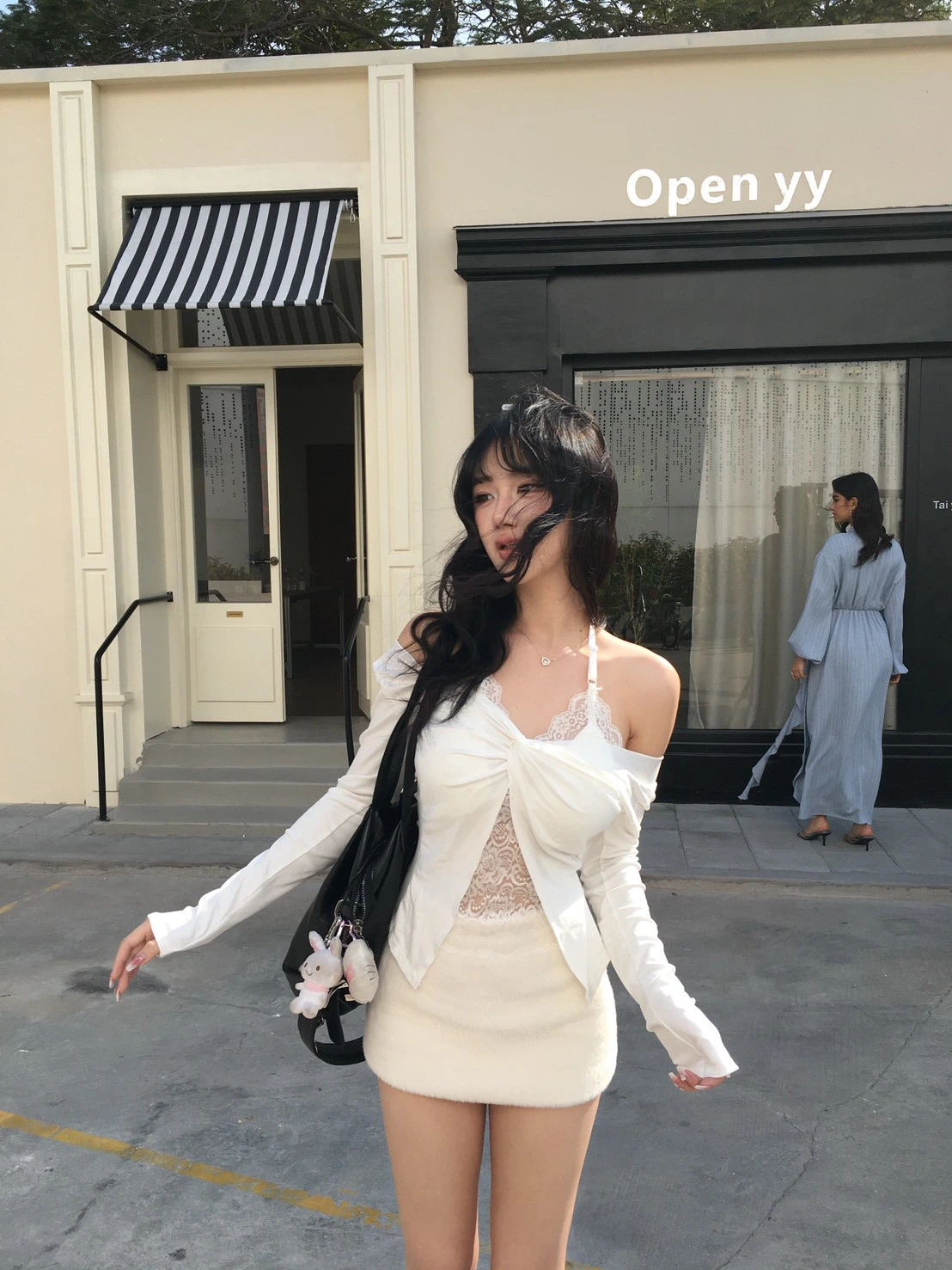 (Krystal團購)毛毛包臀短裙_白