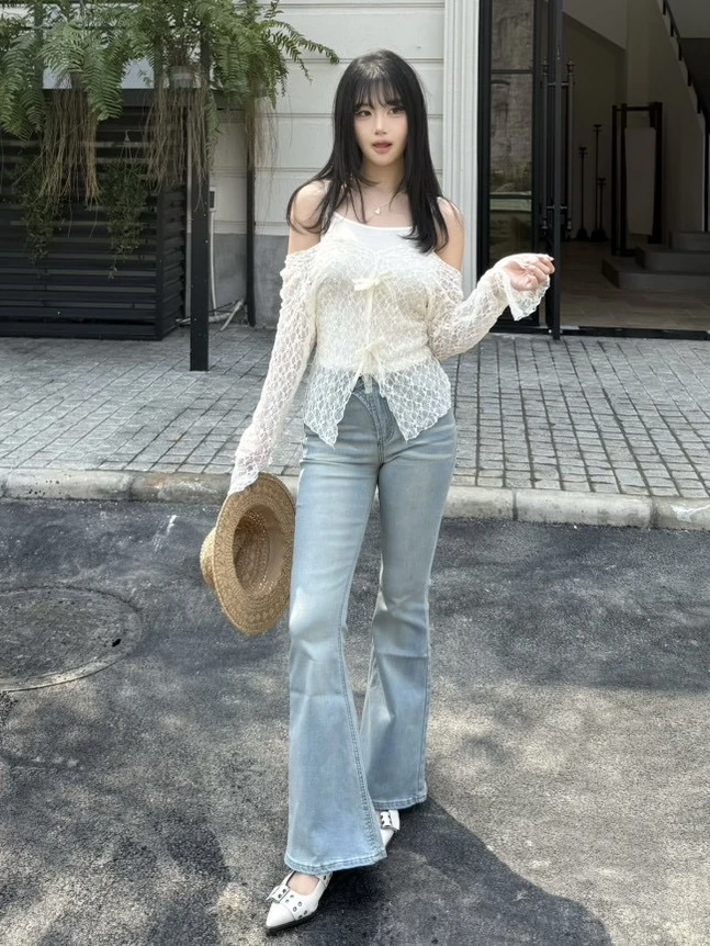 (Krystal團購)夏日淺色喇叭褲