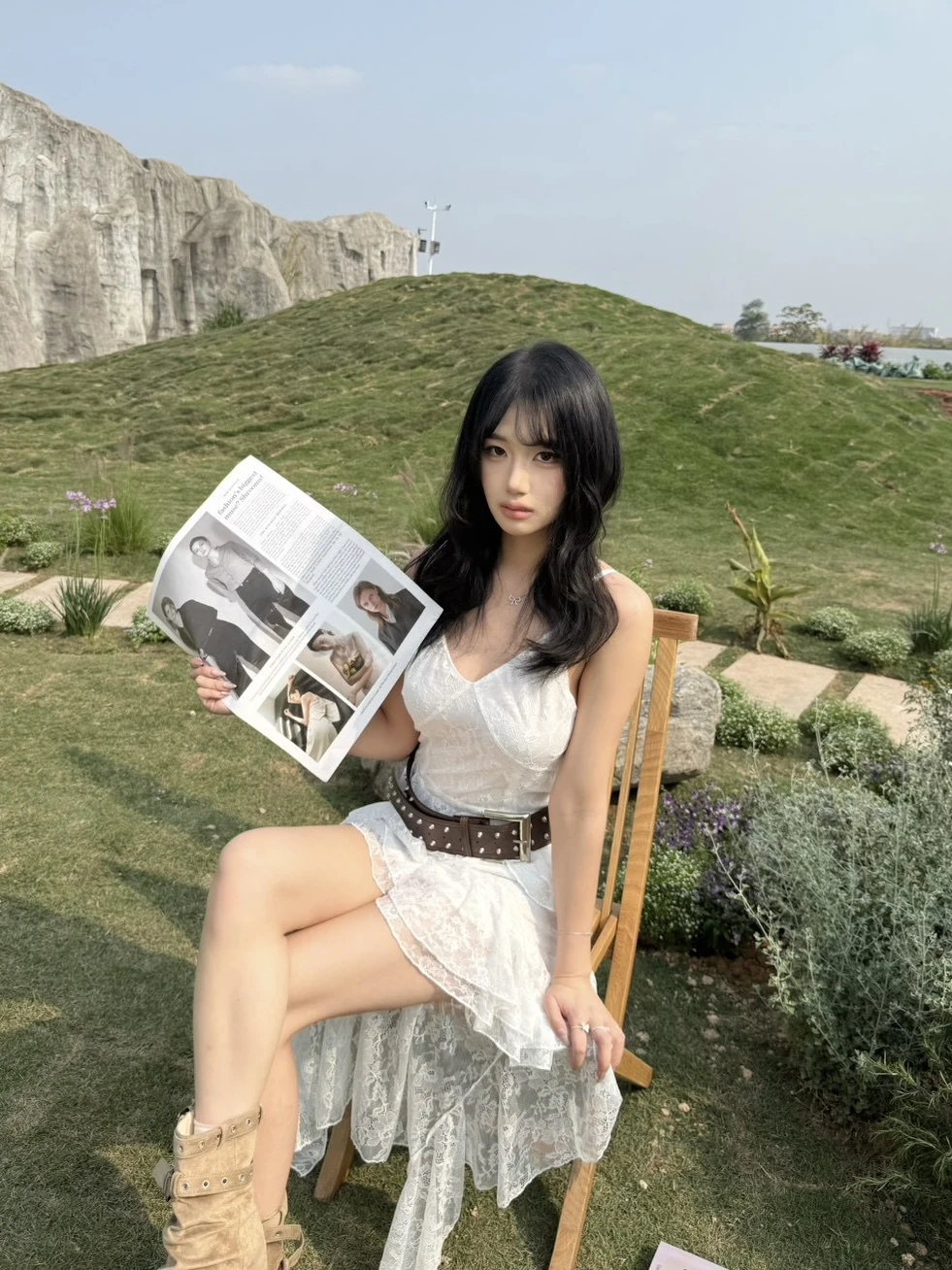 (Krystal團購)夏日蕾絲裙擺洋裝(無皮帶)
