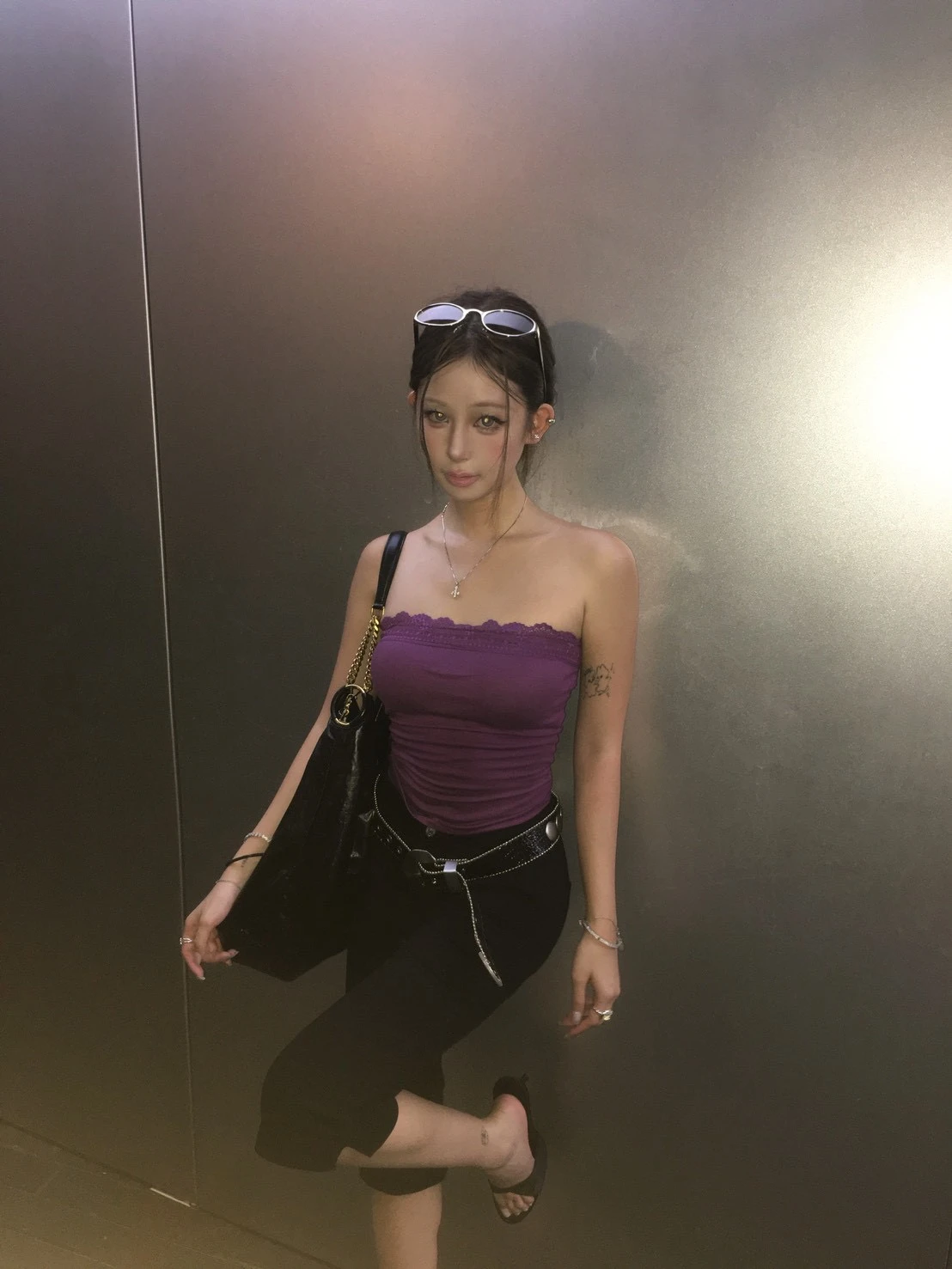 現貨(珍妮團購)小蕾絲平口BRA TOP_紫