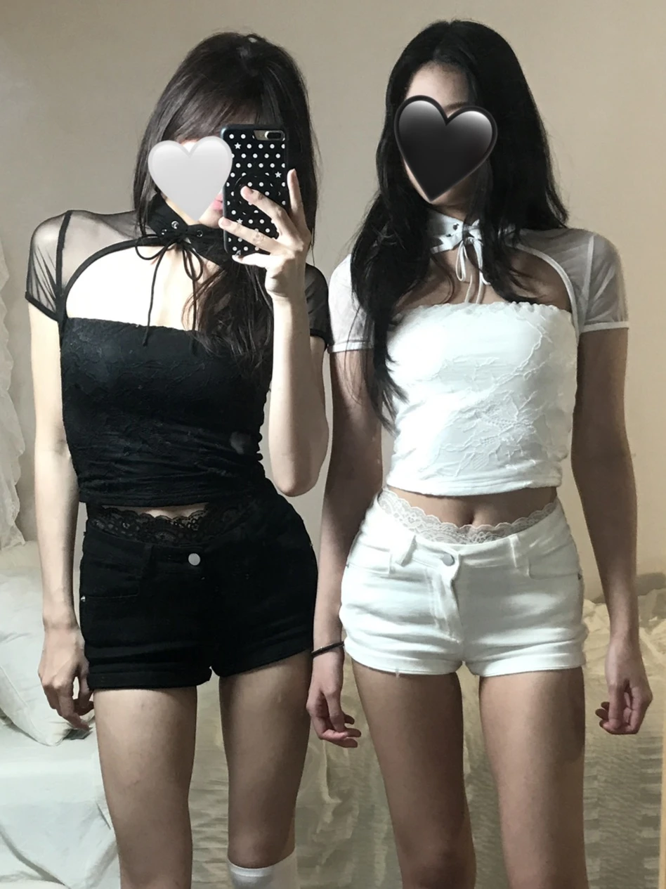 (微光x莊莊) (All Day Glimmer) Lace Collar Top 新中式上衣_黑