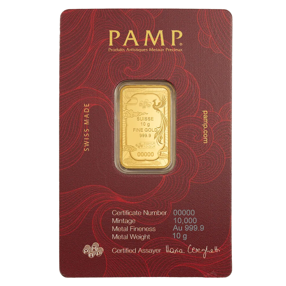 PAMP-好運系列-彩色鳳凰-9999金條-10公克