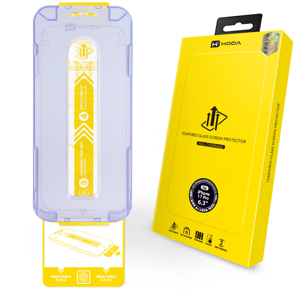 亮面玻璃保護貼 iPhone 17 / Air 系列 附無塵太空艙貼膜神器 | HODA®