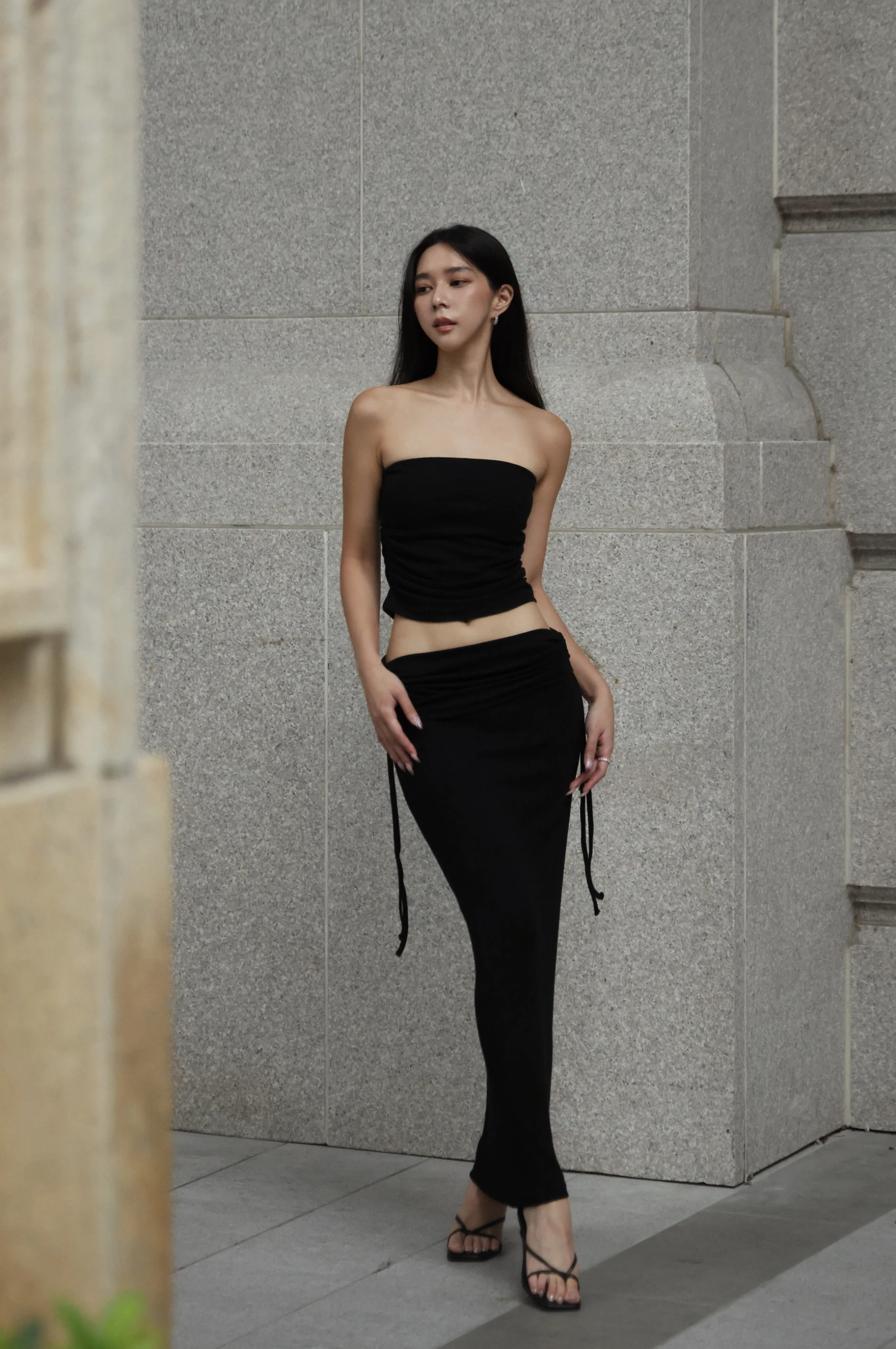 平口側抽皺 Bra 上衣