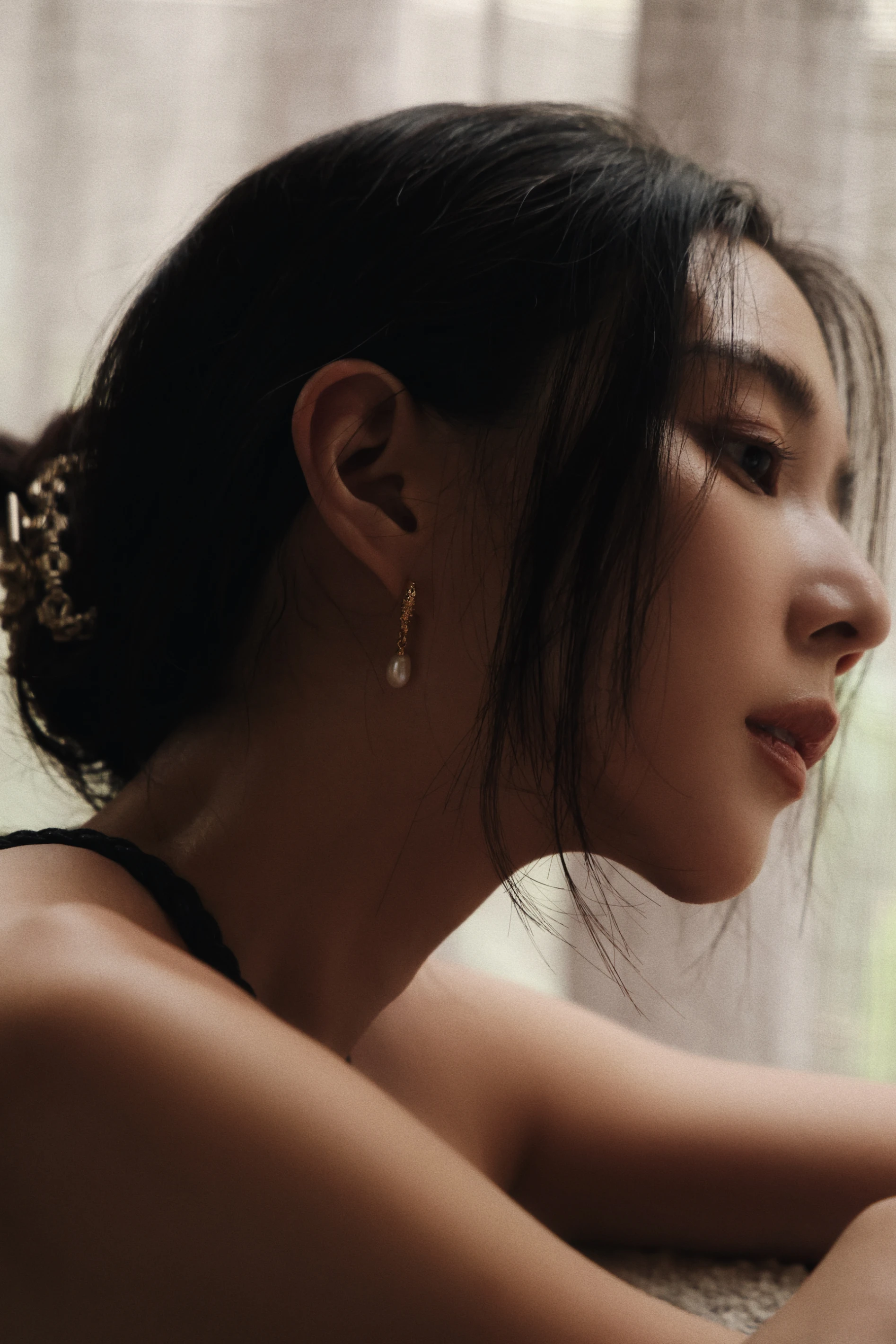 線條垂墜耳環
