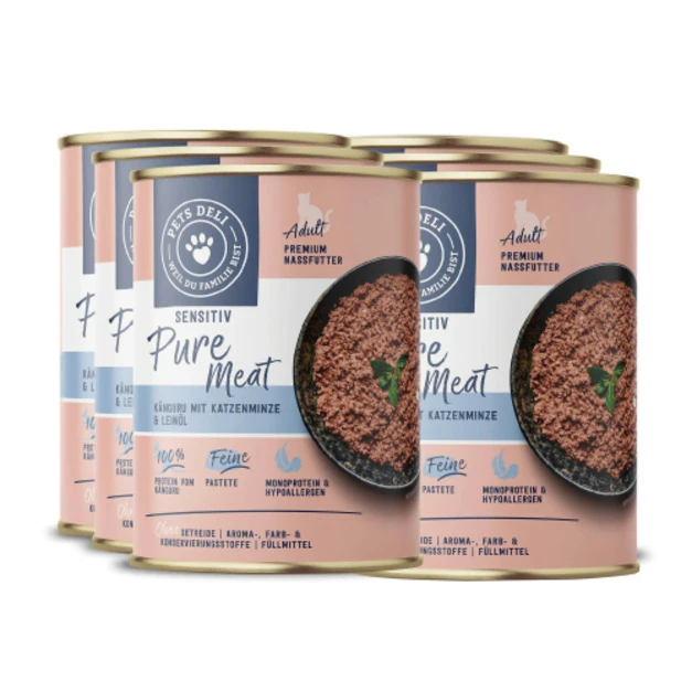 Pets deli 派莉 低敏純肉貓主食罐-袋鼠肉+貓薄荷 400gx6入