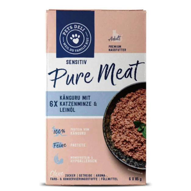 Pets deli 派莉 低敏純肉貓主食餐盒系列-袋鼠肉+貓薄荷 85gx6入