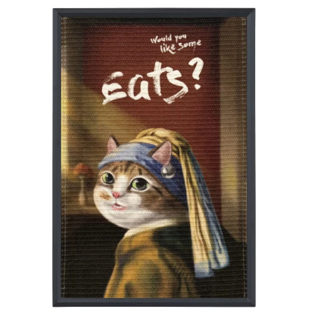 Eat's易特廚 藝術貓劍麻抓畫(含畫框) 多款可選
