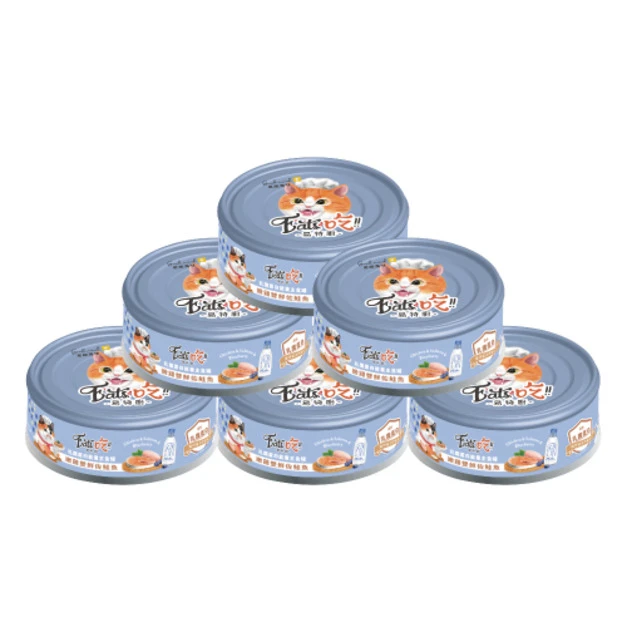 Eat's 易特廚 乳鐵蛋白能量主食罐-嫩雞雙鮮佐鮭魚 80gx24罐/箱