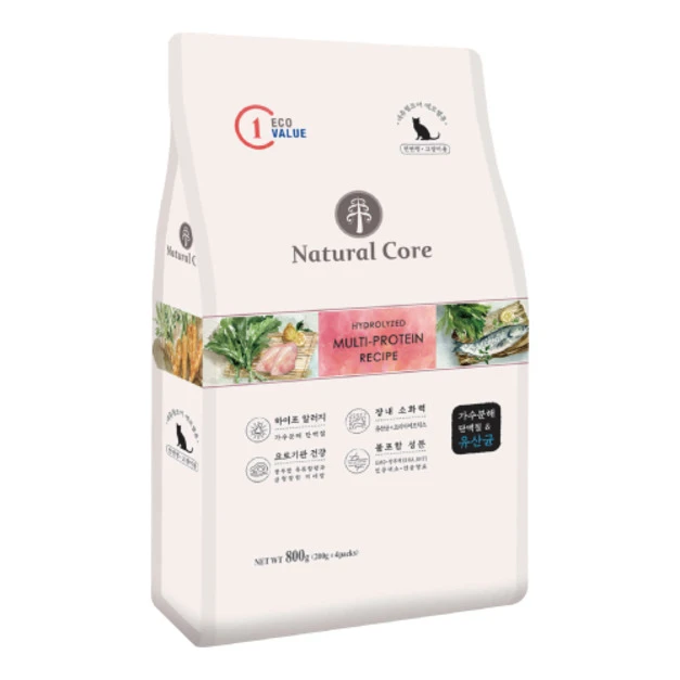 韓國 NATURAL CORE 自然核心 ECO低敏水解蛋白貓糧-雞肉+鮭魚 800g