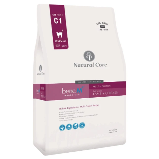 韓國 NATURAL CORE 自然核心 bene低敏水解蛋白貓糧-羊肉+雞肉 2kg