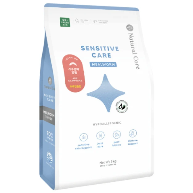 韓國 NATURAL CORE 自然核心 水解敏感護理狗糧-麵包蟲 800g(小顆粒)