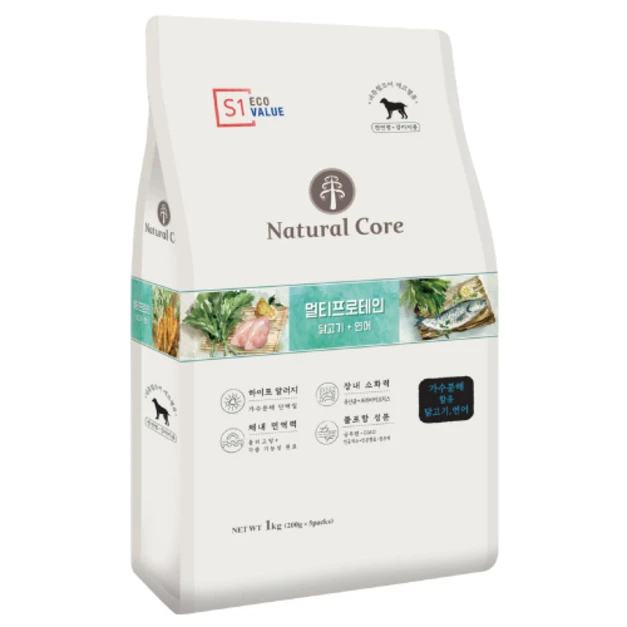 韓國 NATURAL CORE 自然核心 ECO低敏水解蛋白狗糧-雞肉+鮭魚 1kg