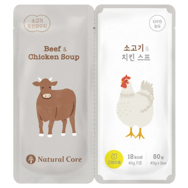 韓國 NATURAL CORE 自然核心 營養雙袋-牛肉&雞肉 40gx2入