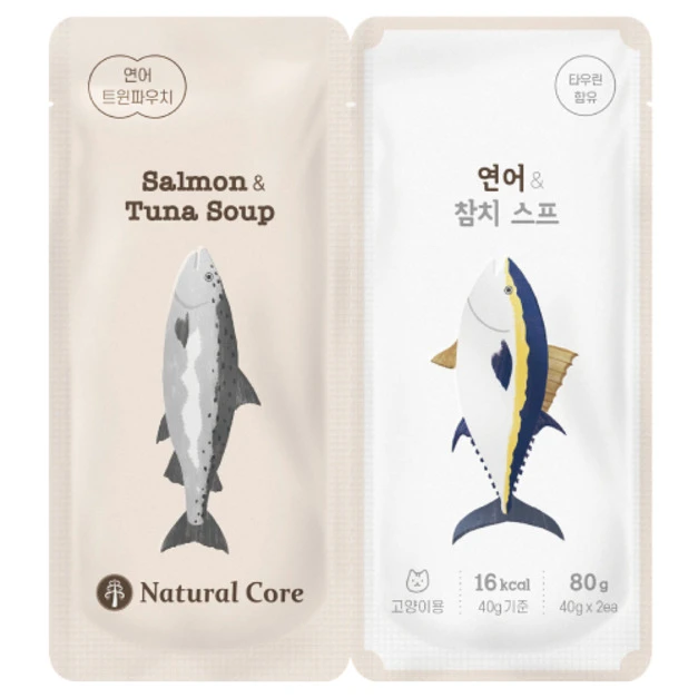 韓國 NATURAL CORE 自然核心 營養雙袋-鮭魚&鮪魚 40gx2入