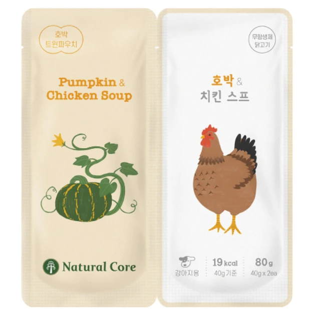 韓國 NATURAL CORE 自然核心 狗狗營養雙袋-南瓜&雞肉 40gx2入
