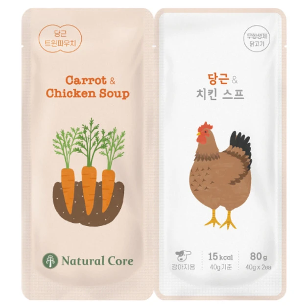 韓國 NATURAL CORE 自然核心 狗狗營養雙袋-胡蘿蔔&雞肉 40gx2入