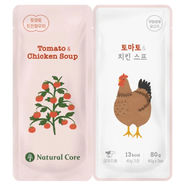 韓國 NATURAL CORE 自然核心 狗狗營養雙袋-番茄&雞肉 40gx2入