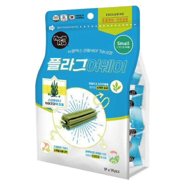 韓國 NEURX 紐愛斯 NewRX 螺旋藻潔牙骨-S號 100g/14支