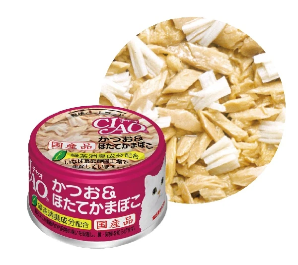 (箱售24罐入）【日本CIAO】旨定罐A13號(鰹.干貝棒)/85g