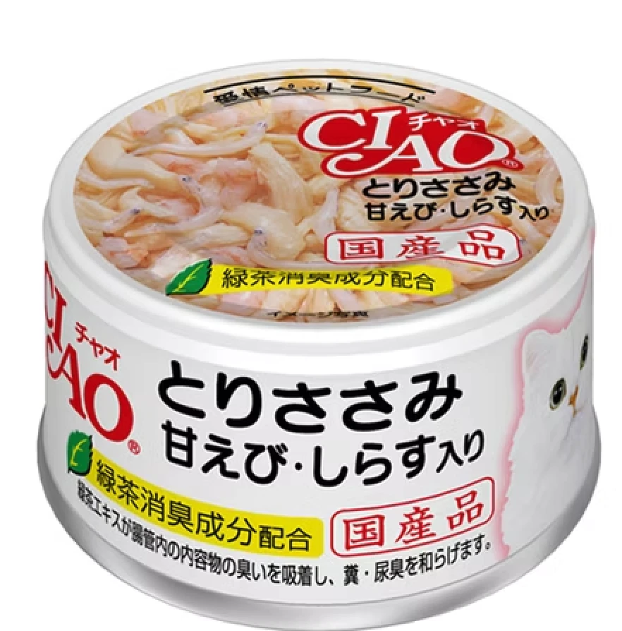 (箱售24罐入）【日本CIAO】旨定罐A20號(雞肉.甜蝦.吻仔魚)/85g