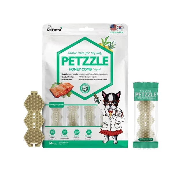 Dr.Petra沛特拉醫生-犬用蜂巢潔牙棒(鮭魚)14入(9g/支）