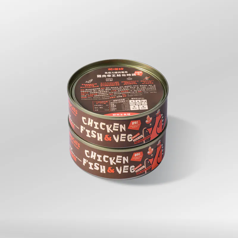 鮮肉主食罐 • 雞肉帝王鮭佐時蔬(6入組）