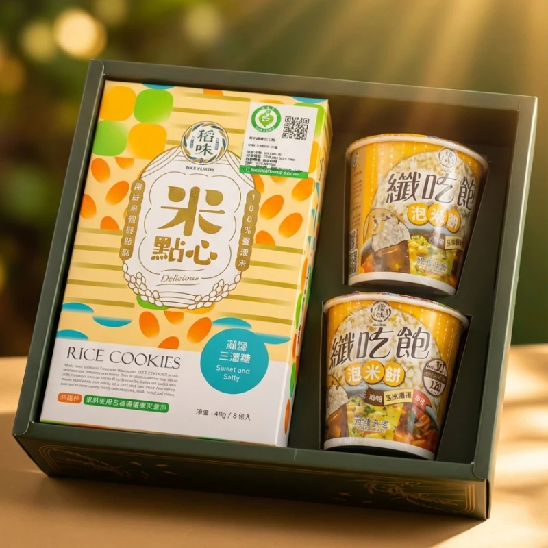 送好禮│米珠心桂＿纖吃飽泡米餅2入＋米點心1入