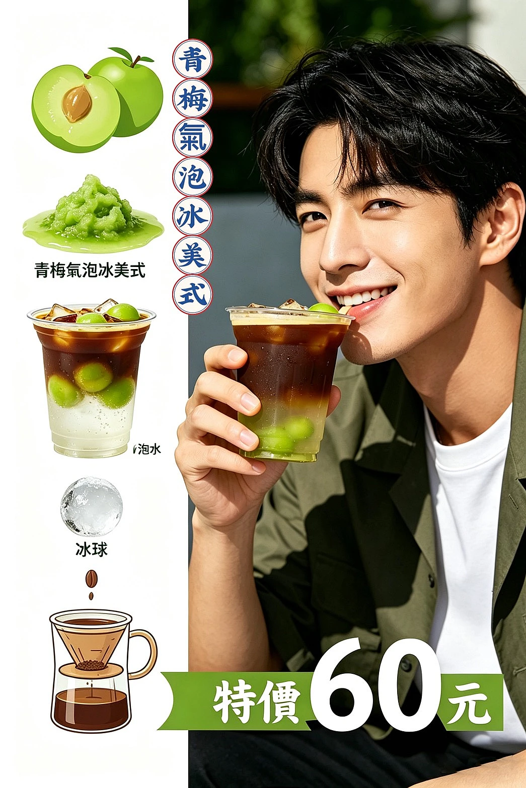 青梅氣泡冰美式