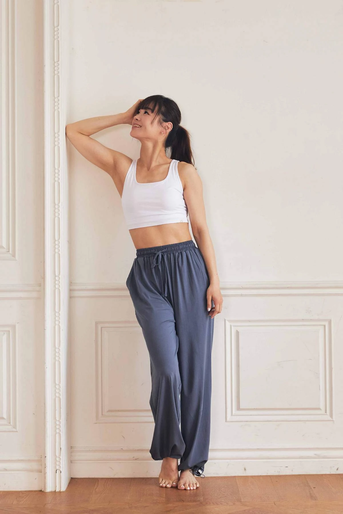 Happy yogi studio 兩穿闊腿寬褲 復古藍