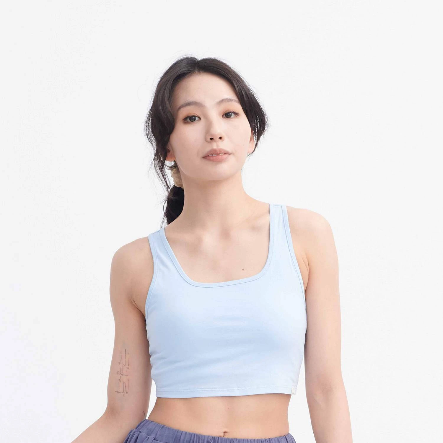 Happy yogi studio 方領瑜珈內衣 藍色