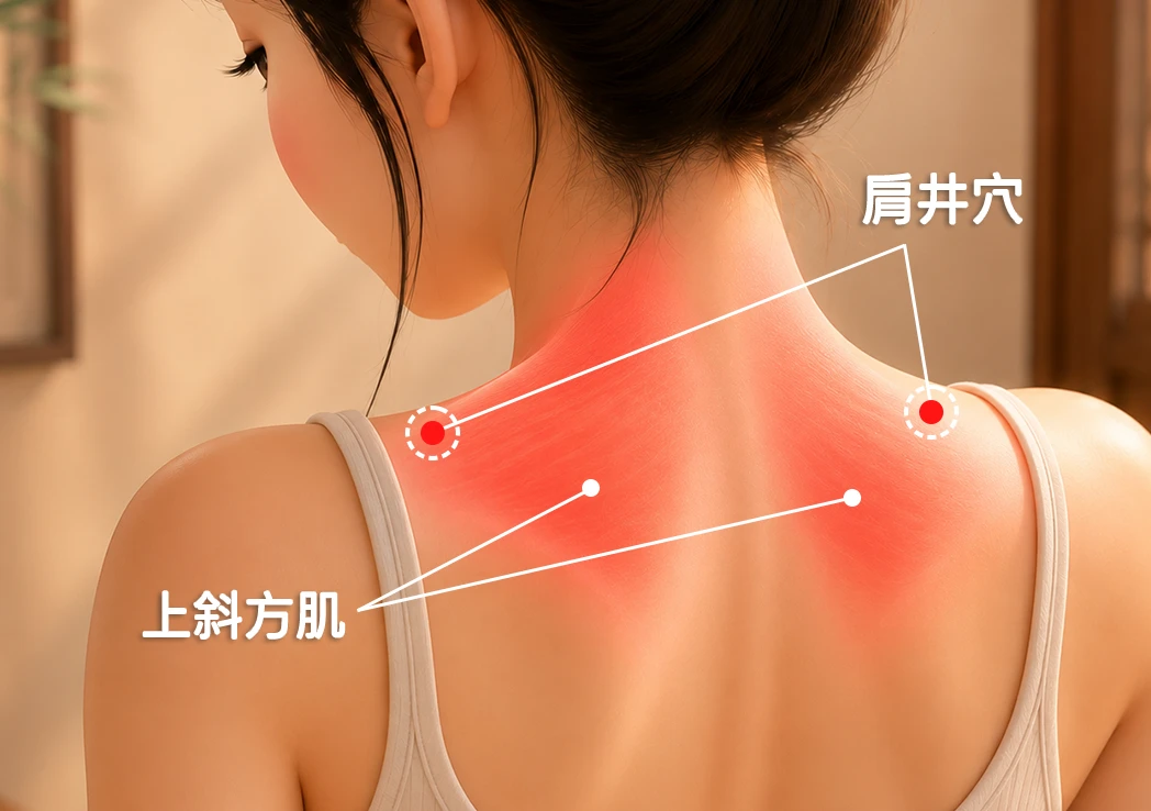 肩井穴 (肩頸放鬆常見使用部位)