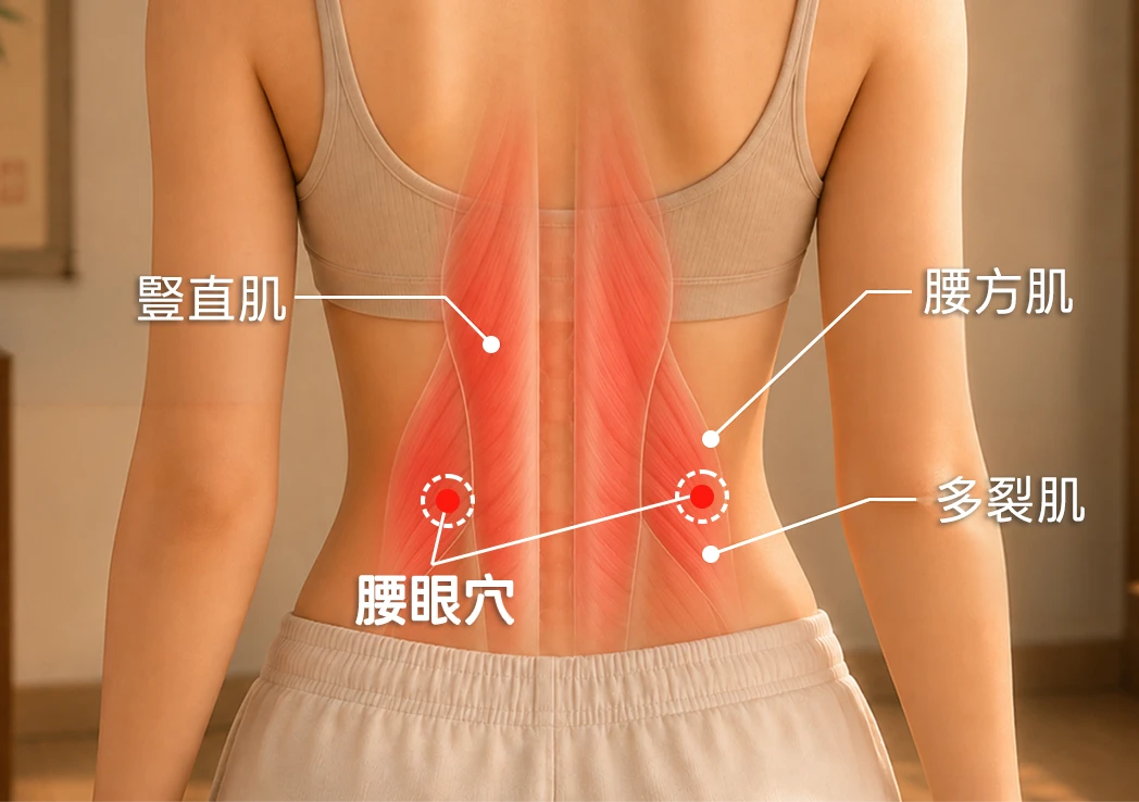 腰眼穴 (腰背放鬆常見使用部位)