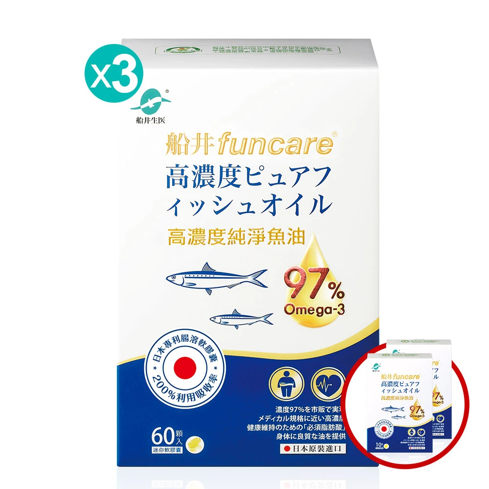 【定期購】買2送1再送2★船井®日本進口97% rTG高濃度純淨魚油Omega-3 (EPA+DHA)菁英補給組