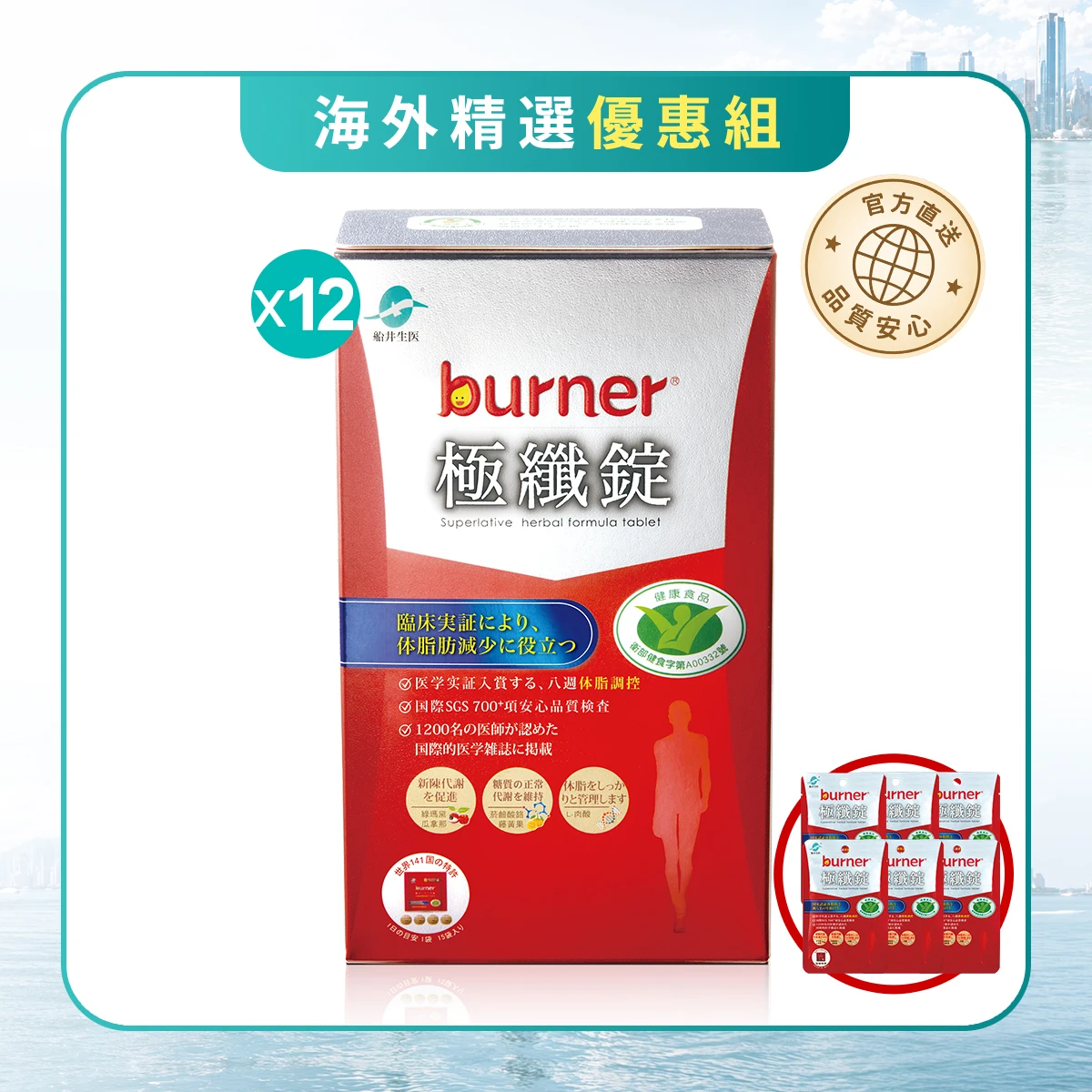 【海外熱銷首選】船井®burner®倍熱®極纖錠-8週打擊頑固囤積組(共504顆)