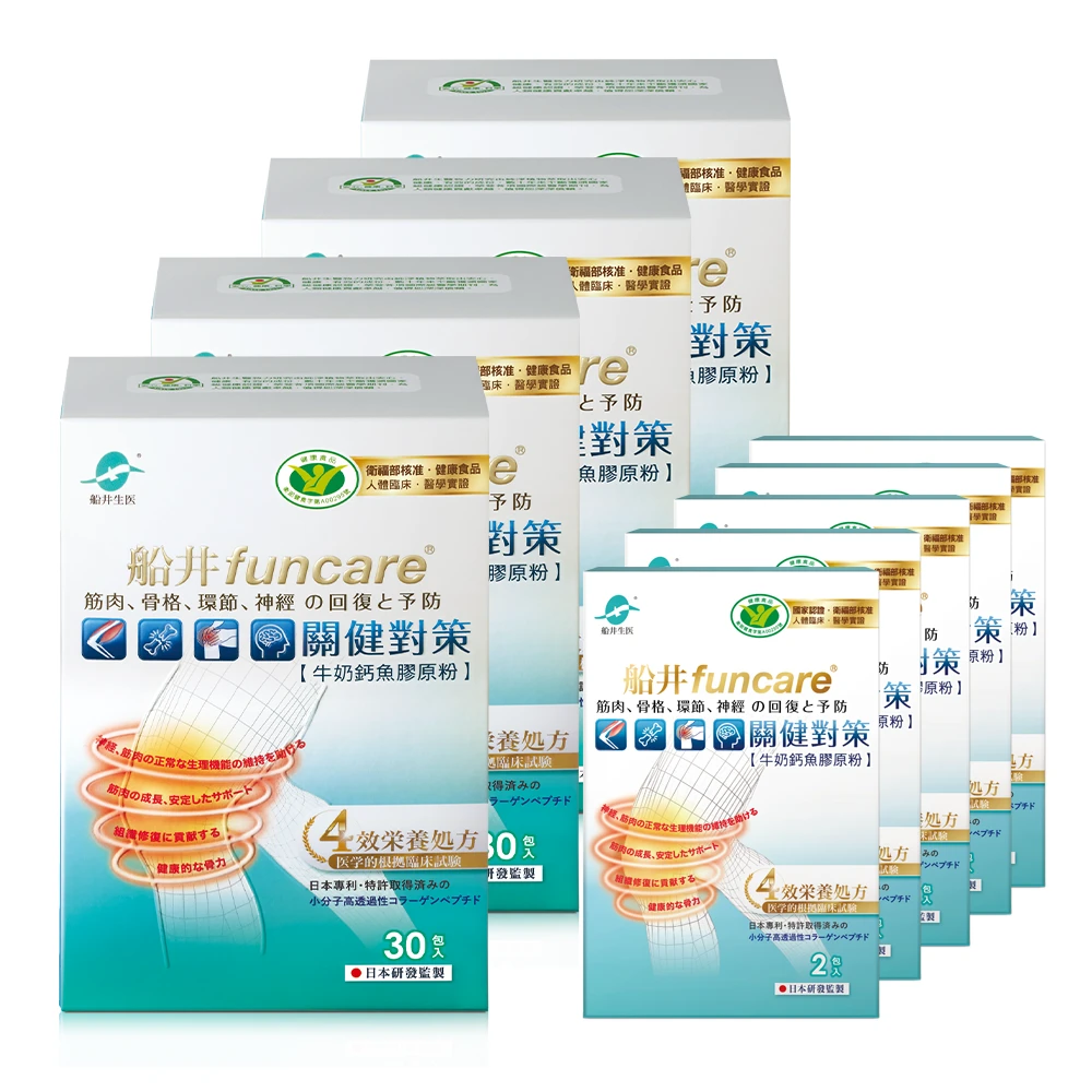 【定期購】船井®關健對策4X強健肌力穩固組/高蛋白/高鈣配方 (共130包)