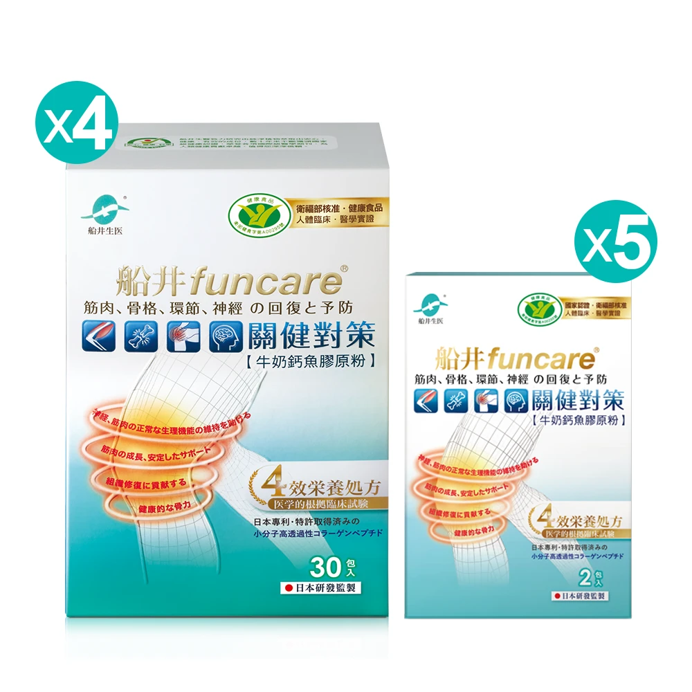 【定期購】船井®關健對策4X強健肌力穩固組/高蛋白/高鈣配方 (共130包)