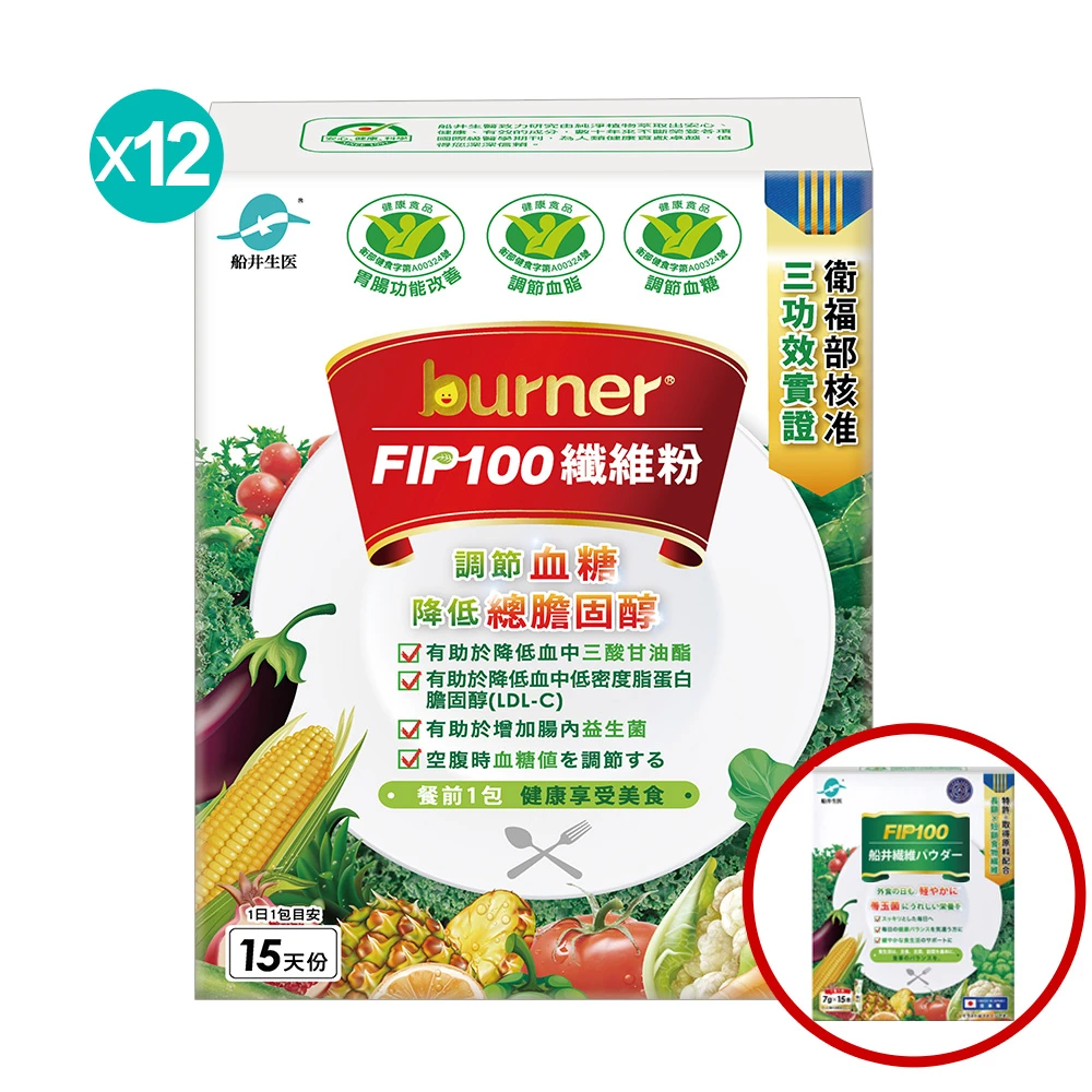 【30天滿意保證】船井®FIP100膳食纖維粉/調節血脂/ 血糖/膽固醇/三酸甘油脂/胃腸功能改善超值組