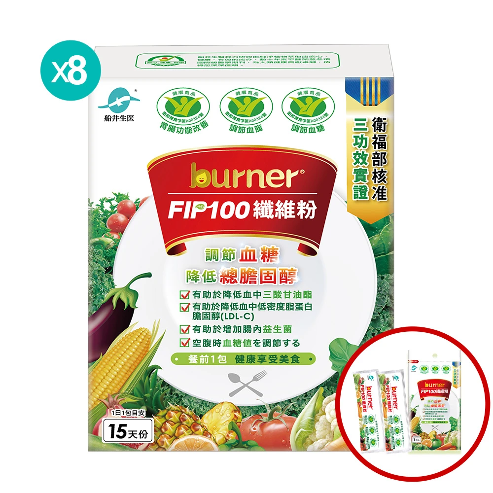 【30天滿意保證】船井®FIP100膳食纖維粉/調節血脂/ 血糖/膽固醇/三酸甘油脂/胃腸功能改善超值組