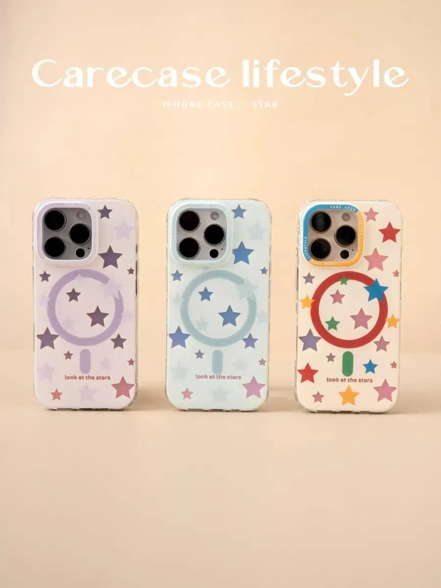 多彩鐳射星星 MagSafe iPhone 手機殼