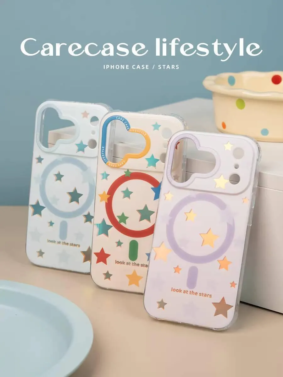多彩鐳射星星 MagSafe iPhone 手機殼