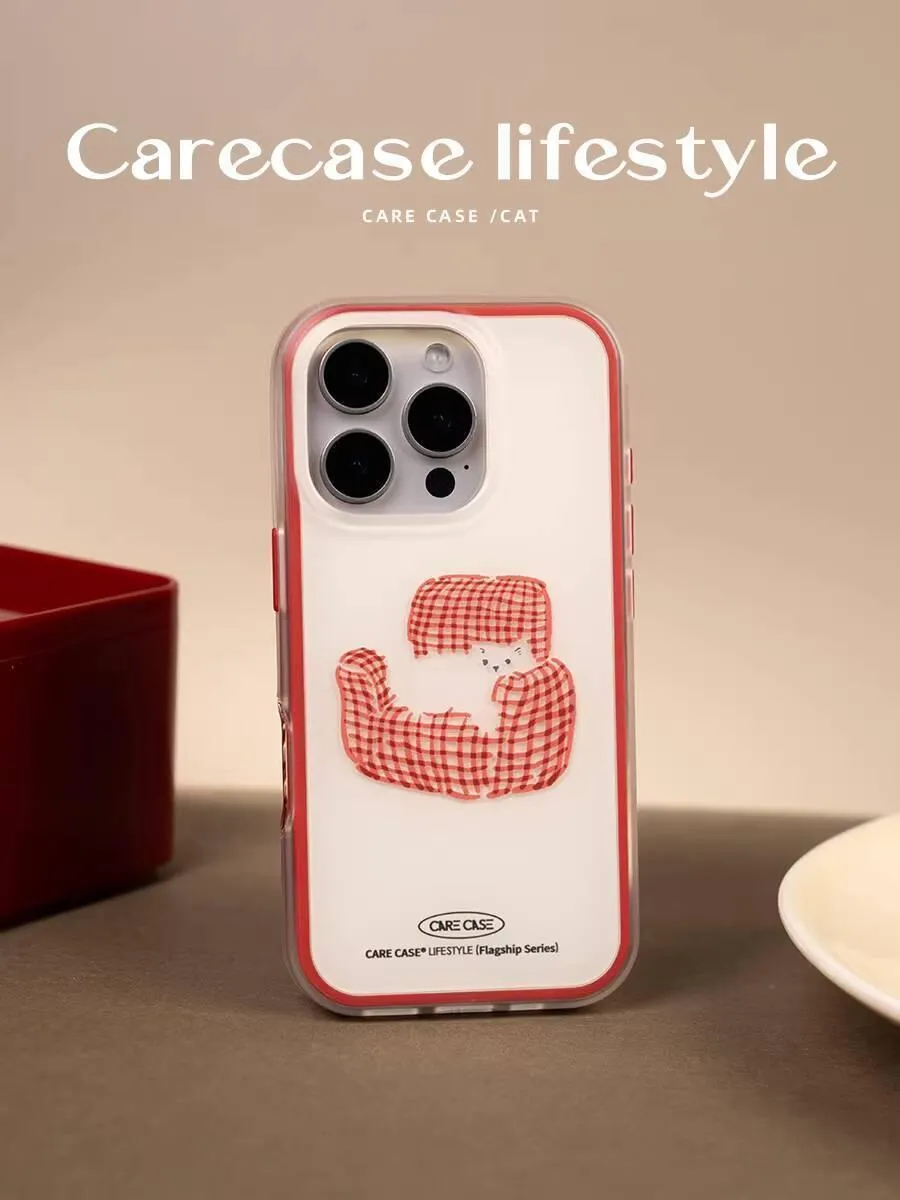 紅色沙發貓咪 iPhone 手機殼