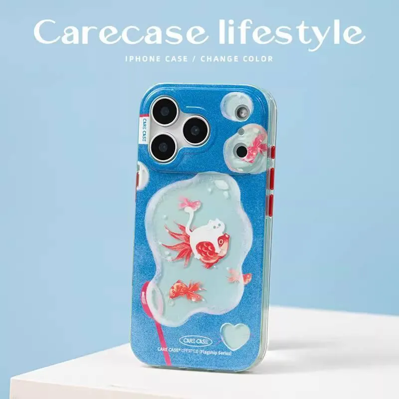 紫外線變色泡泡金魚 iPhone 手機殼