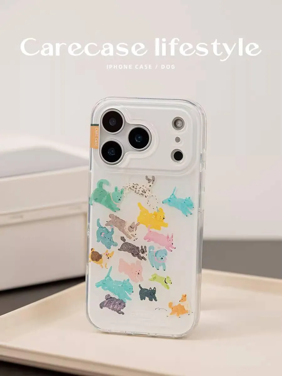 奔跑的狗狗白色 iPhone 手機殼