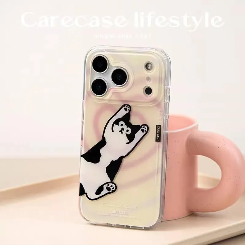 愛心貓咪雙層 iPhone 手機殼