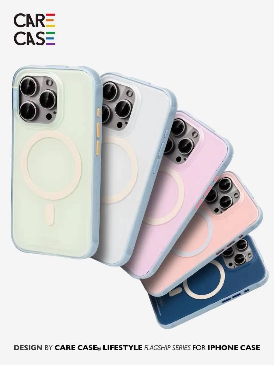 單色藍邊框磁吸 iPhone 手機殼